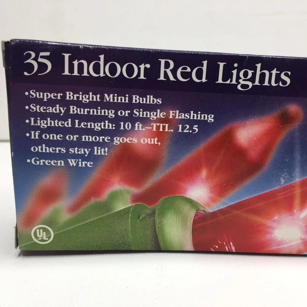 Bright Tidings UL 35 Indoor Red Lights Christmas Holiday Decor 10